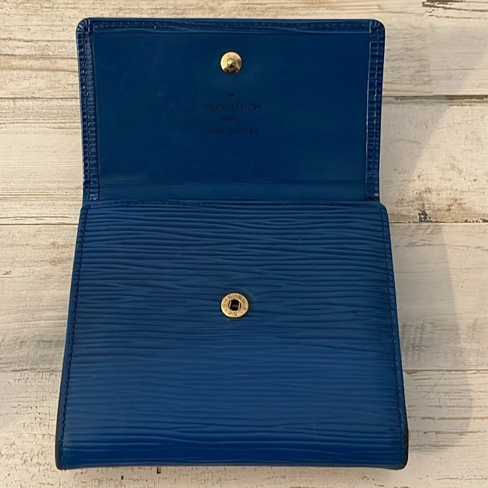 Louis Vuitton Blue Epi Bifold Wallet.